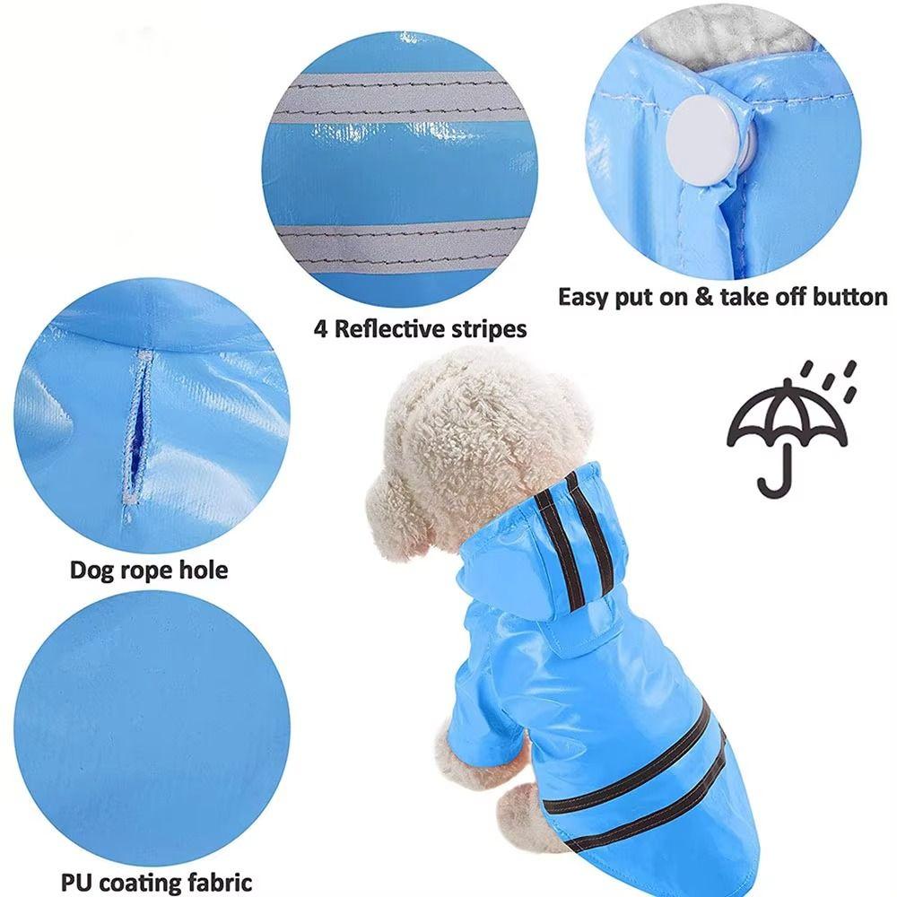 Reflective Dog Rain Cloak Towable Small Dog Clothes Windbreaker Pet Rain Jacket Corgi