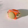 Exaggerated Resin Ring For Woman Acrylic Metal Strips Are Red And Green Square Resin Color Ring Punk Jewelry Accessories Rings