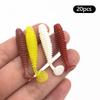 20pcs Fishing Lures Bait 36mm/0.6g Ultra-small Mini T-tail Fake Bait Soft Fish Root Fishing Lure Soft Bait