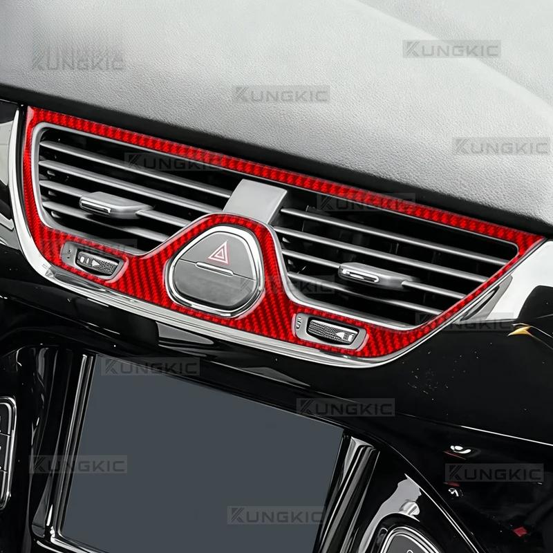 Настоящая мягкая карбоновая наклейка для Opel Corsa E X15 2015 2016 2017 2018 2019 LHD RHD Рамка центрального воздуховода автомобиля Внутренняя отделка.