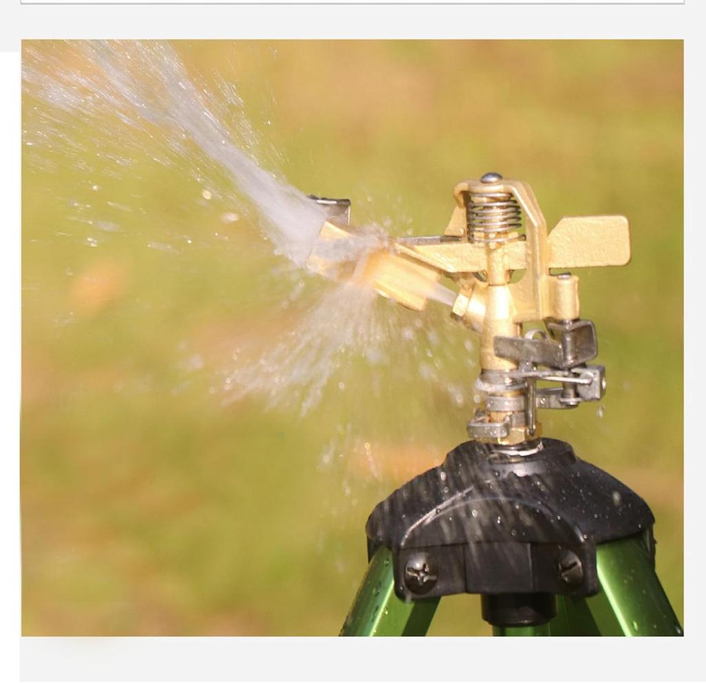 Сверхпрочный латунный импульсный дождеватель на треножной подставке, 360 градусов, 50 футов покрытие большой площади, садовый дождеватель, регулируемый дождеватель, 3/4-дюймовый соединитель