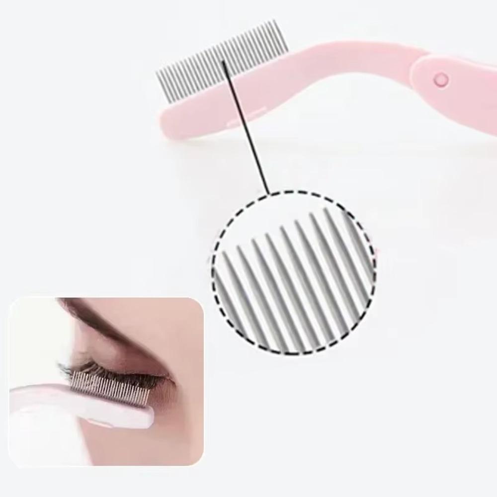 Stainless Steel Teeth Eyelash Separator Comb Foldable Mascara Comb Hot Eyelash Brush Makeup Tools