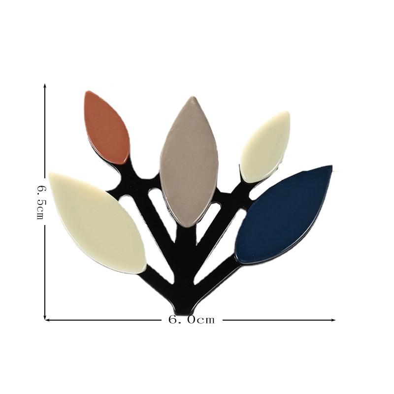 Arrival New Branch Blucome Colored Brooch Acrylic Plant Corsage For Women Girls Shirt Hijab Pins