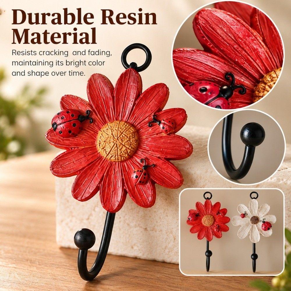 Versatile Use Flower Shaped Hooks Resin Key Hooks Creative Storage Hooks Home