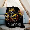 Personalized Custom Name Blanket - Bumblebee Print Design,Blanket for Sofa,Bed,Travel,Camping - Soft and Warm, Great Gift