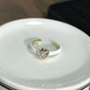 Simple design ins drip glaze niche light luxury open ring fashionable geometric flower temperament high-end ring