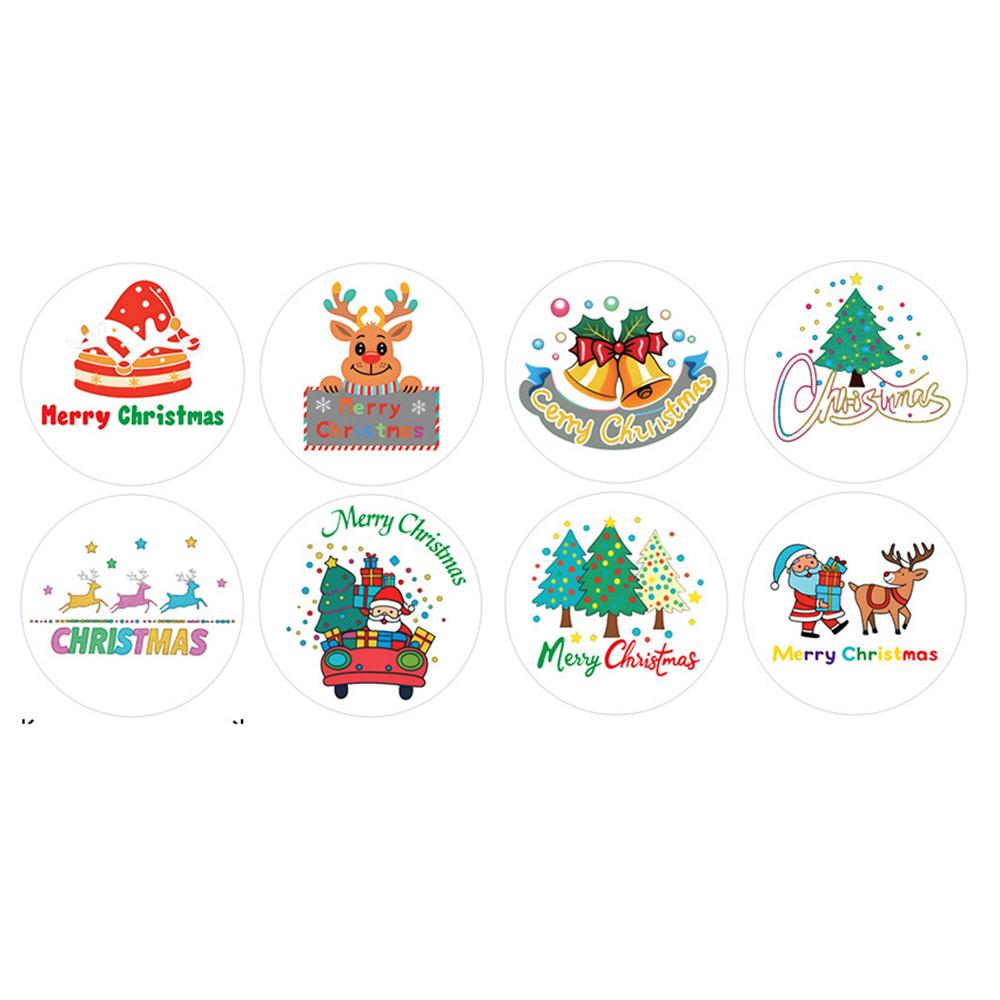 100-500pcs Santa Claus Tree Paper Label Cartoon Merry Christmas Sticker New Year Cute Snowman Stationery Stickers For Kids Gift