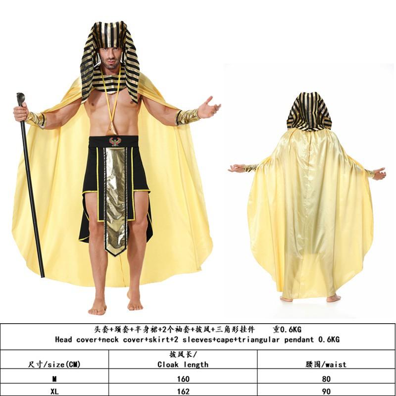 Egyptian Queen Cleopatra Costume Women Adult Halloween Cosplay Party Outfit Couple Fancy Dress