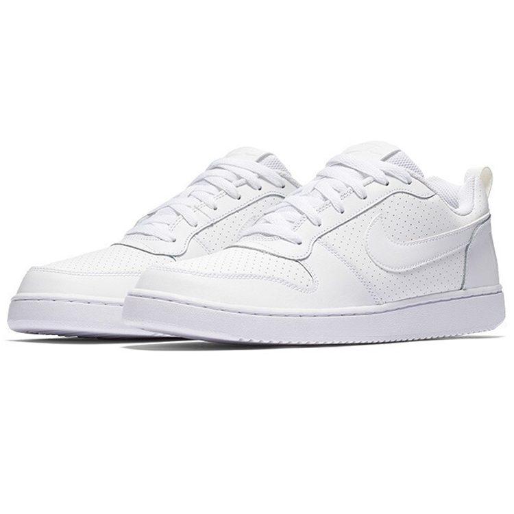 Nike Кроссовки Court Borough Low Тройной Белый Синтетическая Кожа Винтажные Нескользящая Подошва Амортизация Устойчивость к Истиранию Низкие 838937-111
