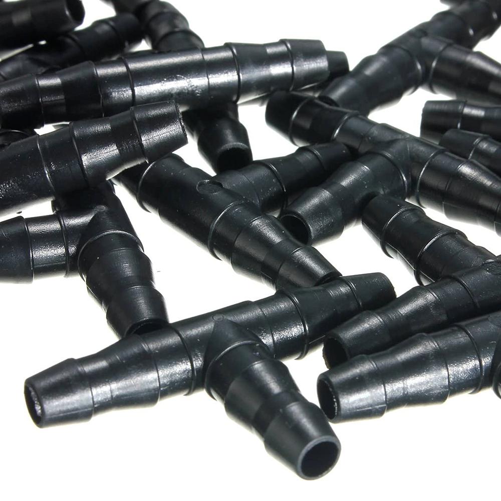 30 шт. 1/4" универсальные тройники с зазубринами, зазубренные соединители для капельного орошения для 4/7-миллиметровой водопроводной трубы, система капельного орошения