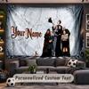 The Addams Family Personalized Tapestry Support Custom Name, Wall Art Home Decoration