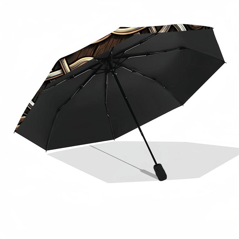 Symbolic pattern umbrella, portable and foldable design, 8 ribs, a casual accessory for Halloween, Christmas, and birthday gifts.