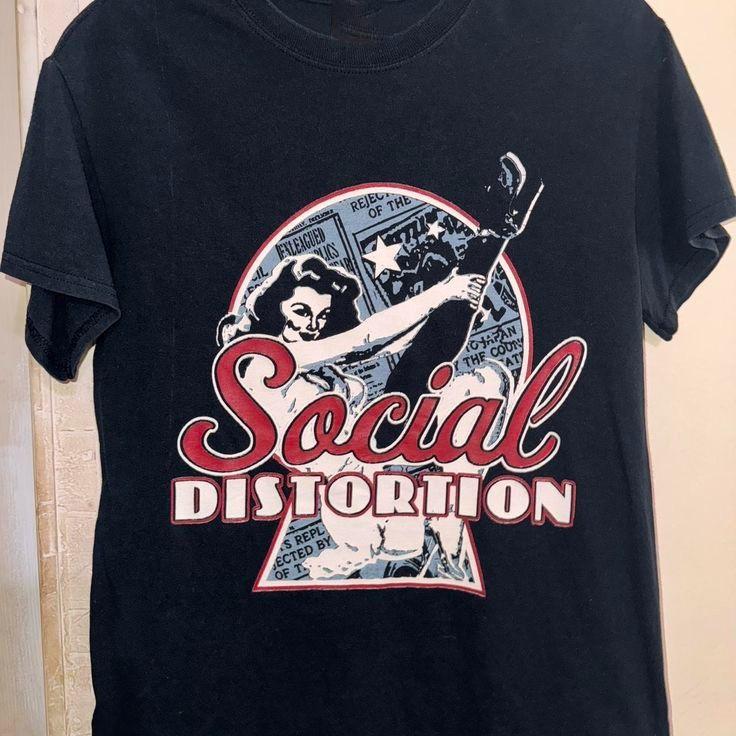 Черно-красная футболка Social Distortion 2000-х Подарок Полный размер от S до 5XL SEG_437 Унисекс Футболка
