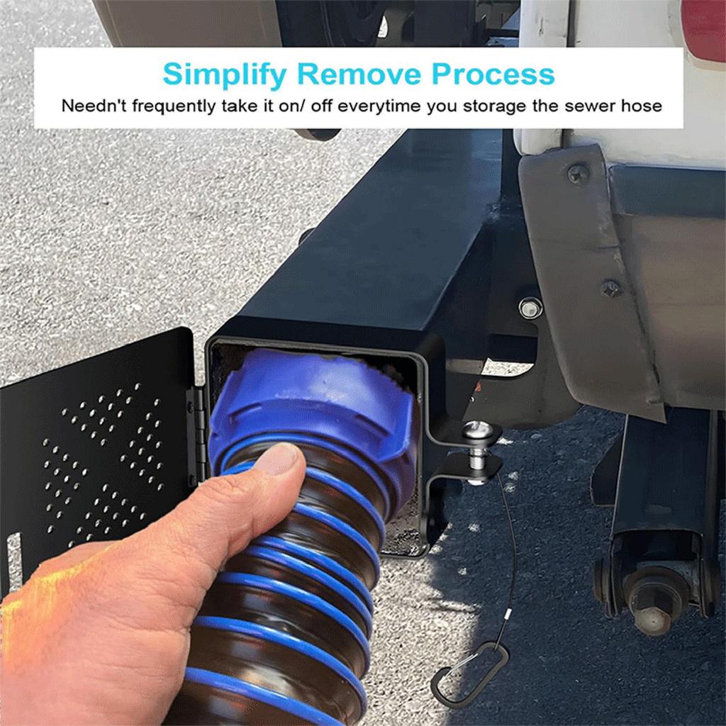 Алюминиевая торцевая заглушка бампера для квадратного бампера 4x4 дюйма с вентиляционными отверстиями, упрощенная защитная крышка для хранения шланга канализации кемпера с откидной дверцей