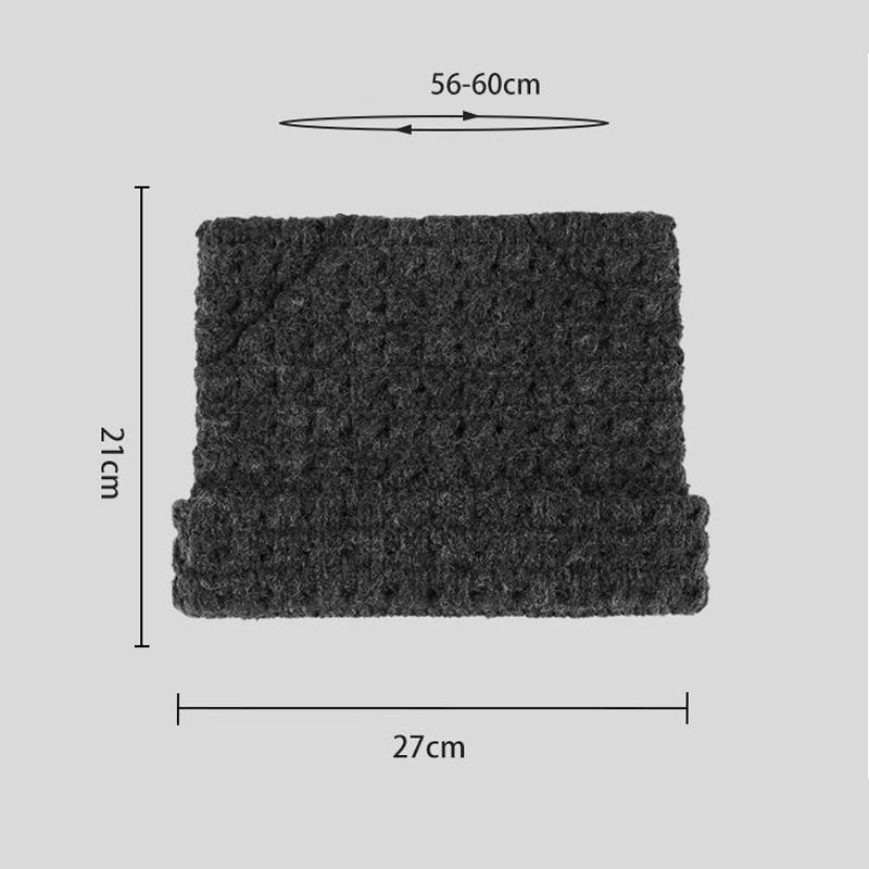 Шерстяная шапка с кошачьими ушками Осень Зима Большая голова Теплая Защита ушей Вязаная шапка