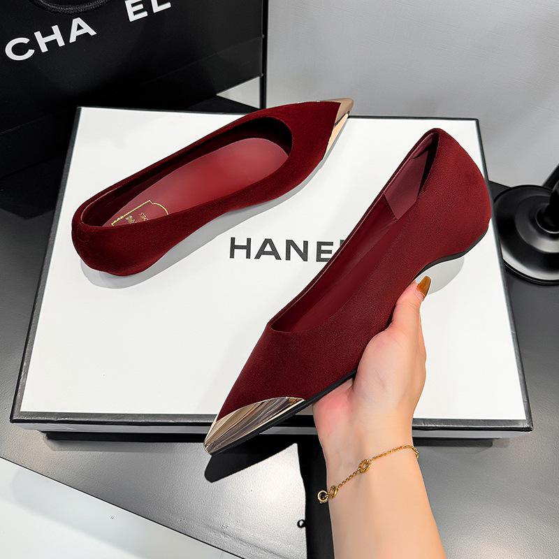 Женские европейско-американские модные слипоны с острым носком и низким вырезом на скрытом каблуке