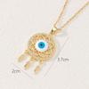 Bohemian Style Fashionable Oil Dripping Zircon Eye Pendant Necklace for Women New Clavicle Chain