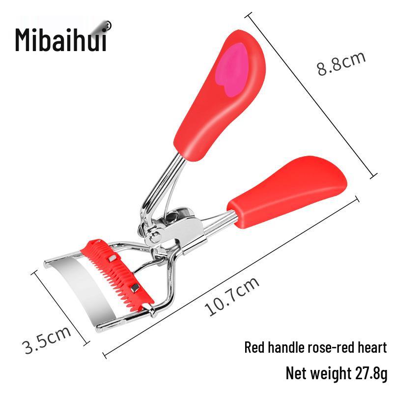 Heart-Shaped Wide-Angle Eyelash Curler with Comb - Makeup Tool for Curling False Lashes