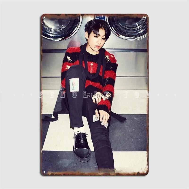 Jungkook Metal Sign Club Party Design Vintage Wall Plaque Tin Sign Poster for Home Decor Bar Cafe Man Cave Garage