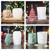 Christmas Tree Carving Pattern Cylindrical Candle Silicone Mold Reindeer Snowflake Cylindrical Elk Candle Mold Christmas Gifts