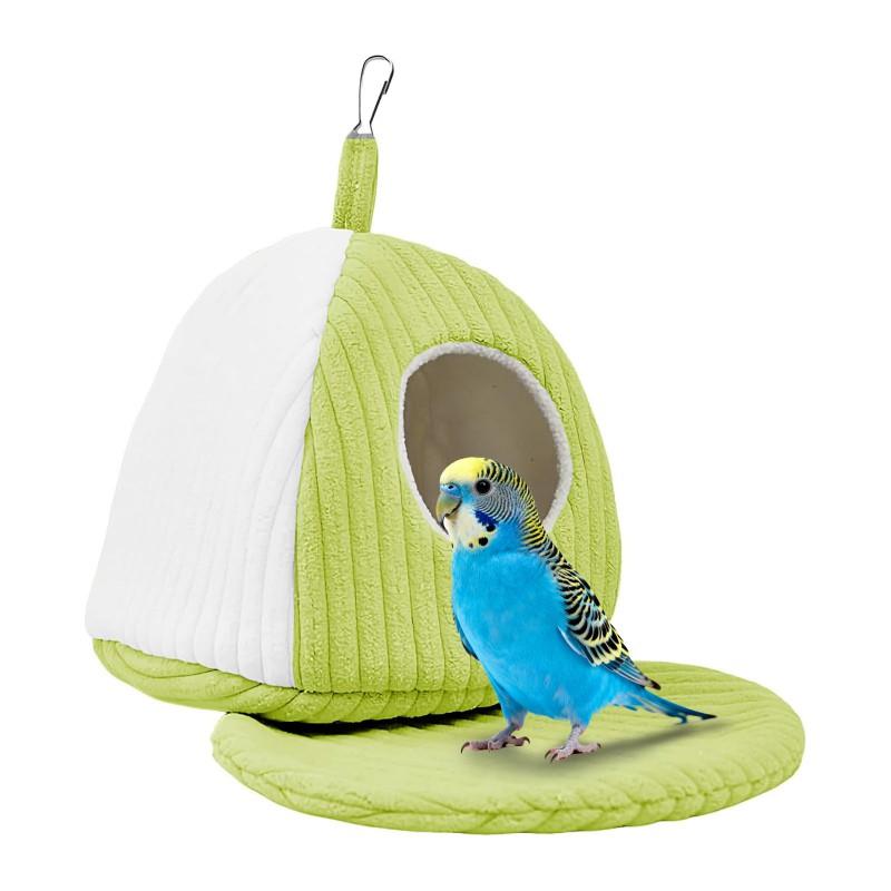 Cozy Fully Enclosed Bird Nest Bed Parakeets Budgies Cockatiels With Thick Fleece Lining Hanging Perch Sleep Bag