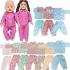18 Inch Doll Pajamas Lot Style Floral Dots Check Fashion Outfits Daily Clothes for American Doll Girls Toy 45cm/43cm Dollhouse Accessories