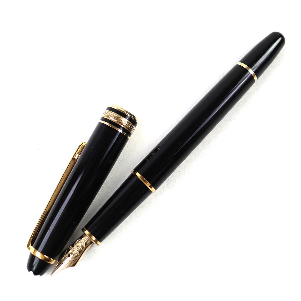 Очень хорошая перьевая ручка MONTBLANC Meisterstück Classic белая звезда Черное золото 14К Б/У