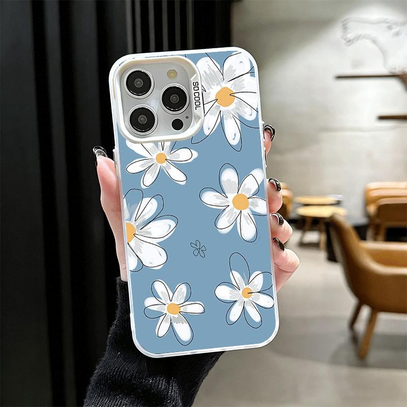 Эстетика цветов ромашки Ударопрочный чехол для телефона для iPhone 17 Air 16 16E 15 Pro Max 14 Plus 13 Mini 12 Задняя крышка Противоударный Funda