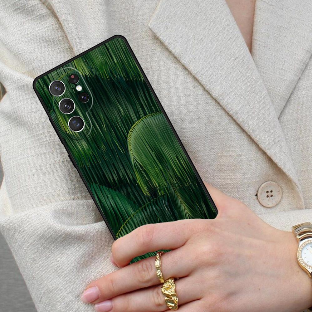 Tropical Palm Tree Banana Leaf Cell Phone Case for Samsung Galaxy S26 Ultra S25 S24 S23 S22 S21 S20 Note10 Cover