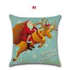 Happyspree Happy Christmas Pillow Cases Stylish Flax Sofa Cushion Covers For Festive Decor