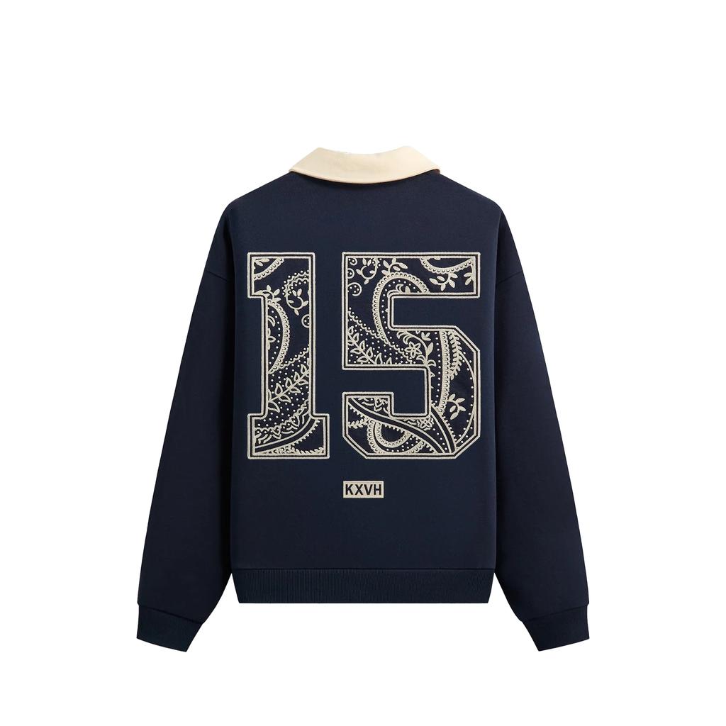 Kith Nelson Rugby Pullover Nocturnal Men Tops Blue KHM034746-413