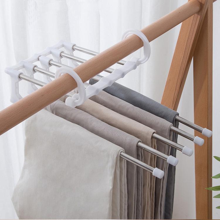 Telescopic Multi-layer Pants Hanger - Folding Magic Clips for Wardrobe Storage
