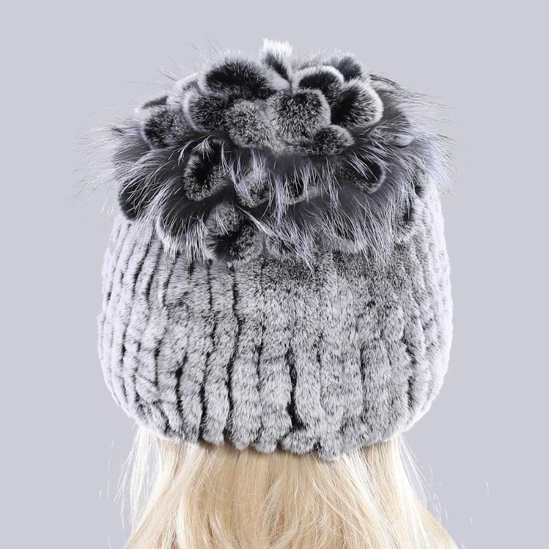 Горячая Распродажа Россия Зима Качество Натуральная Меховая Шапка Натуральная Теплая Шапка из Меха Кролика Рекс Леди Теплая Вязаная Подлинная Шапка из Меха Кролика Рекс