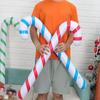 Hanging Ornaments Santa Claus Walking Stick Christmas Candy Cane Crutch Balloons Inflatable Toys