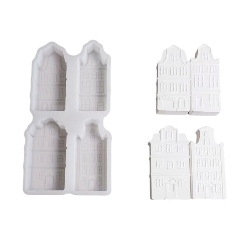 Food Safe Silicone House Molds for Home Decors Party Crafts Candle Soap Making Reusable Family Friendly Activity Set