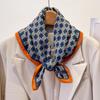 Women'S Spring And Autumn New Cotton Linen Flower Letter Cotton Linen Herringbone Silk Scarf Square Scarf Professional Scarf Scarf