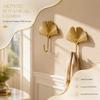 4pcs Ginkgo Leaf Shaped Wall Hanging Hooks Kitchen Hanging Hooks  For Housewarming Gifting