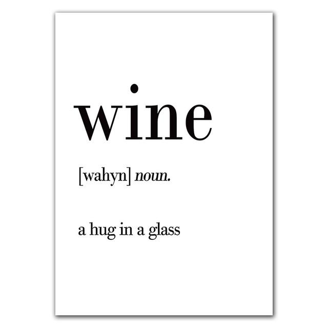Minimalist Black White Poster Canvas Wall Art Picture Kitchen Dining Wine Coffee Print for Bedroom Decor Home Wall Art Painting No Frame