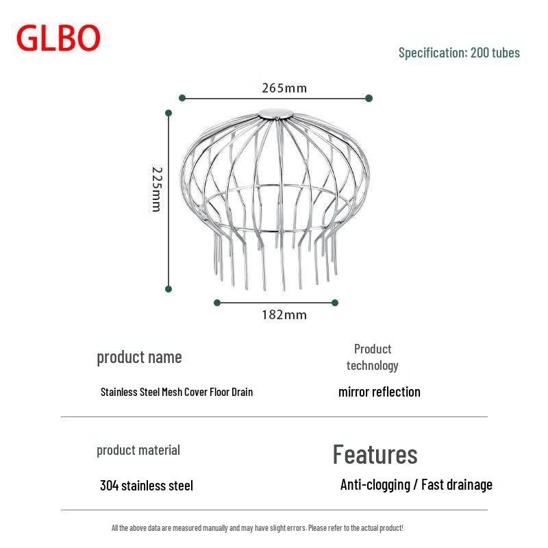 GLBO 304 Stainless Steel Floor Drain Filter Cover