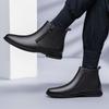 Men Soft Genuine Leather Ankle Boots 2003 New Black Chelsea Boots British Style Men's Business Footwear Side Zipper Casual Botas