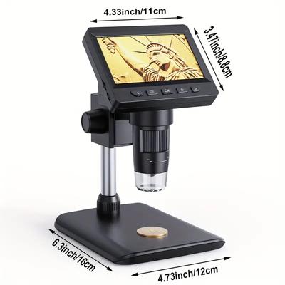 Цифровой микроскоп 4,3" ЖК-микроскоп USB 1080P увеличительное стекло с 8 регулируемыми светодиодными лампами USB-микроскоп для Windows/MacOS