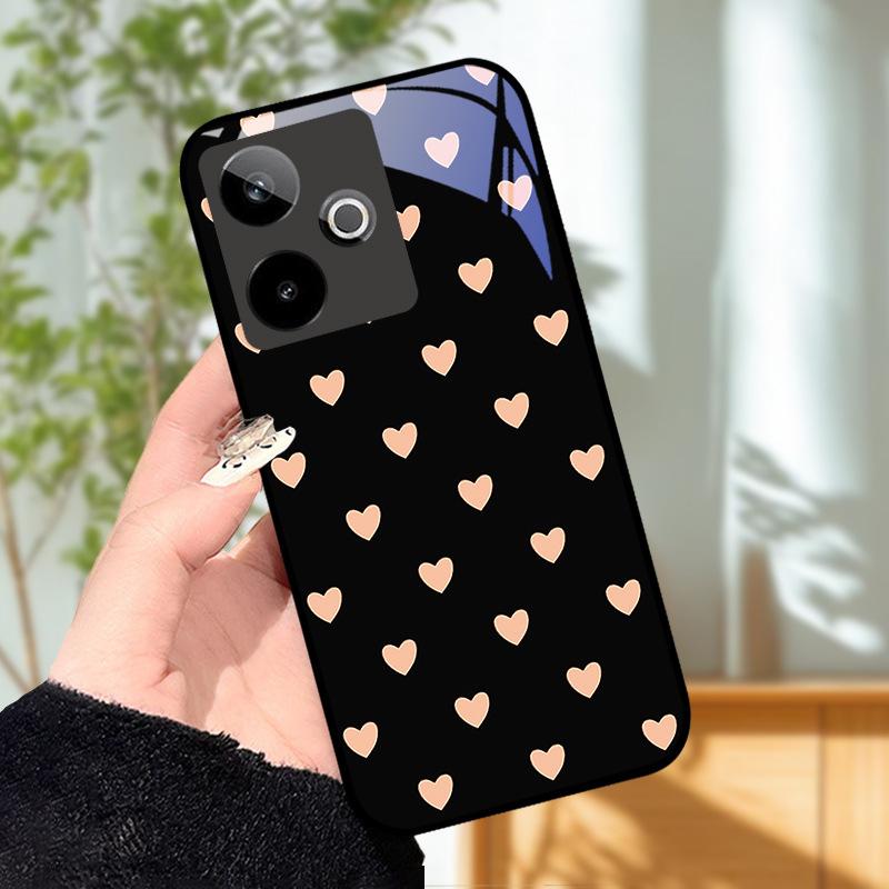 Для Realme GT7 5G Чехол Роскошный Чехол с Рисунком Закаленное Стекло Чехол для Телефона Для Realme GT 7 Fundas Жесткий PC Ударопрочный Корпус Бампер