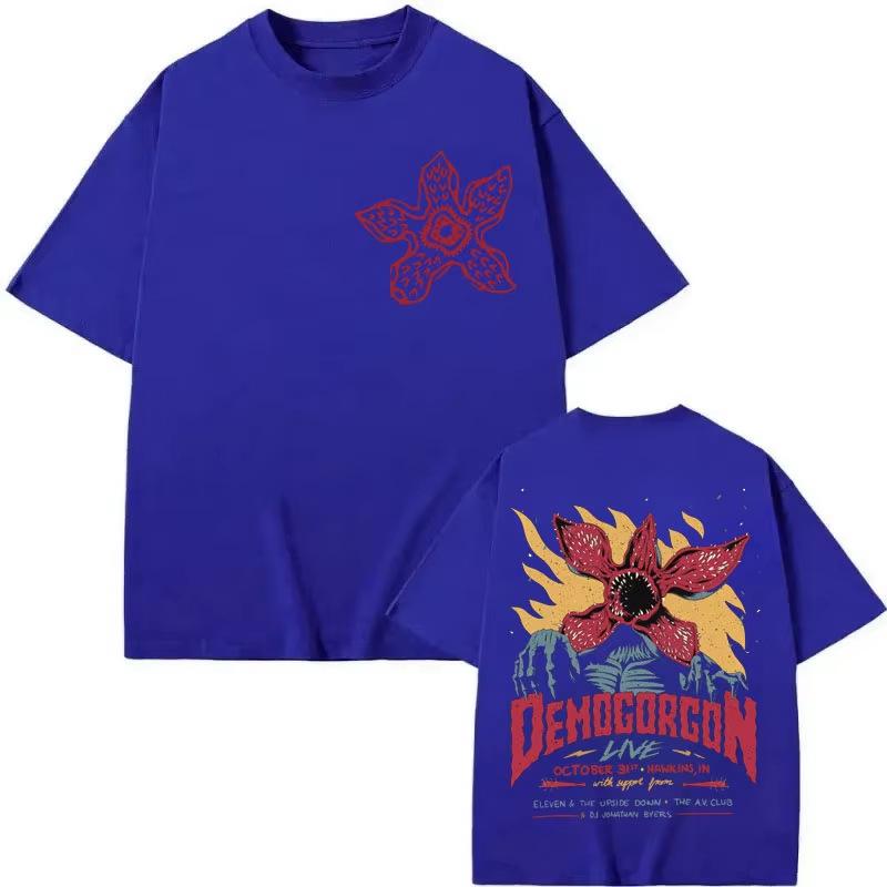 Унисекс футболка с принтом Stranger Things, свободный крой, новый модный летний привоз