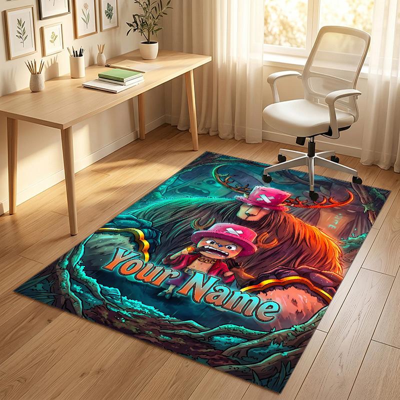 Personalized Crystal Velvet Carpet,One Piece Custom Printed Name, Plush Area Rug For Home Indoor Decor