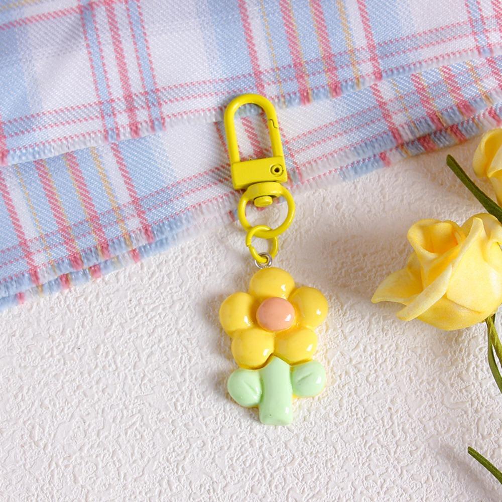 Cute Cartoon Colorful Flower Keychain Pendant Rope Decoration Bag Decoration New Pendant Keyring