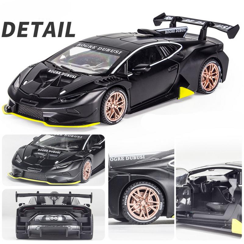 Масштаб 1/32 HURACAN ST EVO, литая под давлением модель автомобиля, игрушечный автомобиль с откатным механизмом, звуком и светом для детей, коллекция подарков для мальчиков и девочек