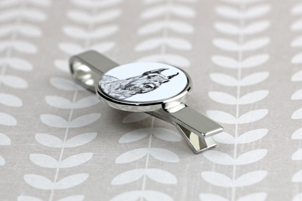 Schnauzer I - tie clip with a dog, personalized tie clip, a unique gift for a man from the Art-Dog brand