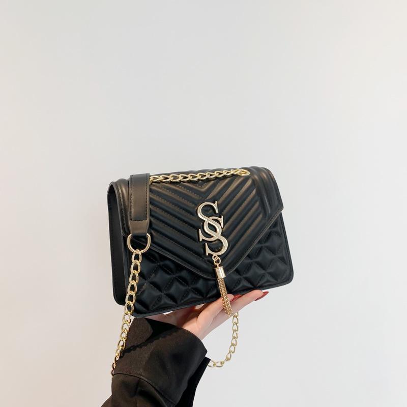 Сумка-цепочка в корейском стиле для женщин на весну и лето, новая модная сумка через плечо на одно плечо, маленькая квадратная сумка с вышитой нитью, женская сумка