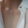 18k Gold-Plated Titanium Steel Freshwater Pearl Clavicle Necklace for Women