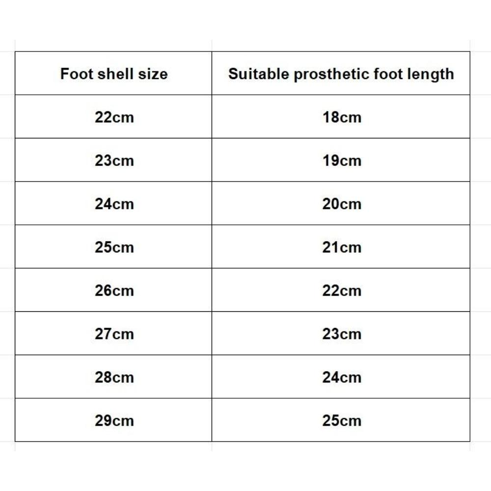 Foot Shell Fit for Endolite Prosthetic Carbon Fibre Foot Size 21to28 Foot Cover